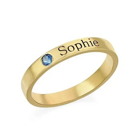 S925 Ring Lettering Pare Nombre personalizado Personalización