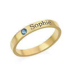 S925 Ring Lettering Pare Nombre personalizado Personalización