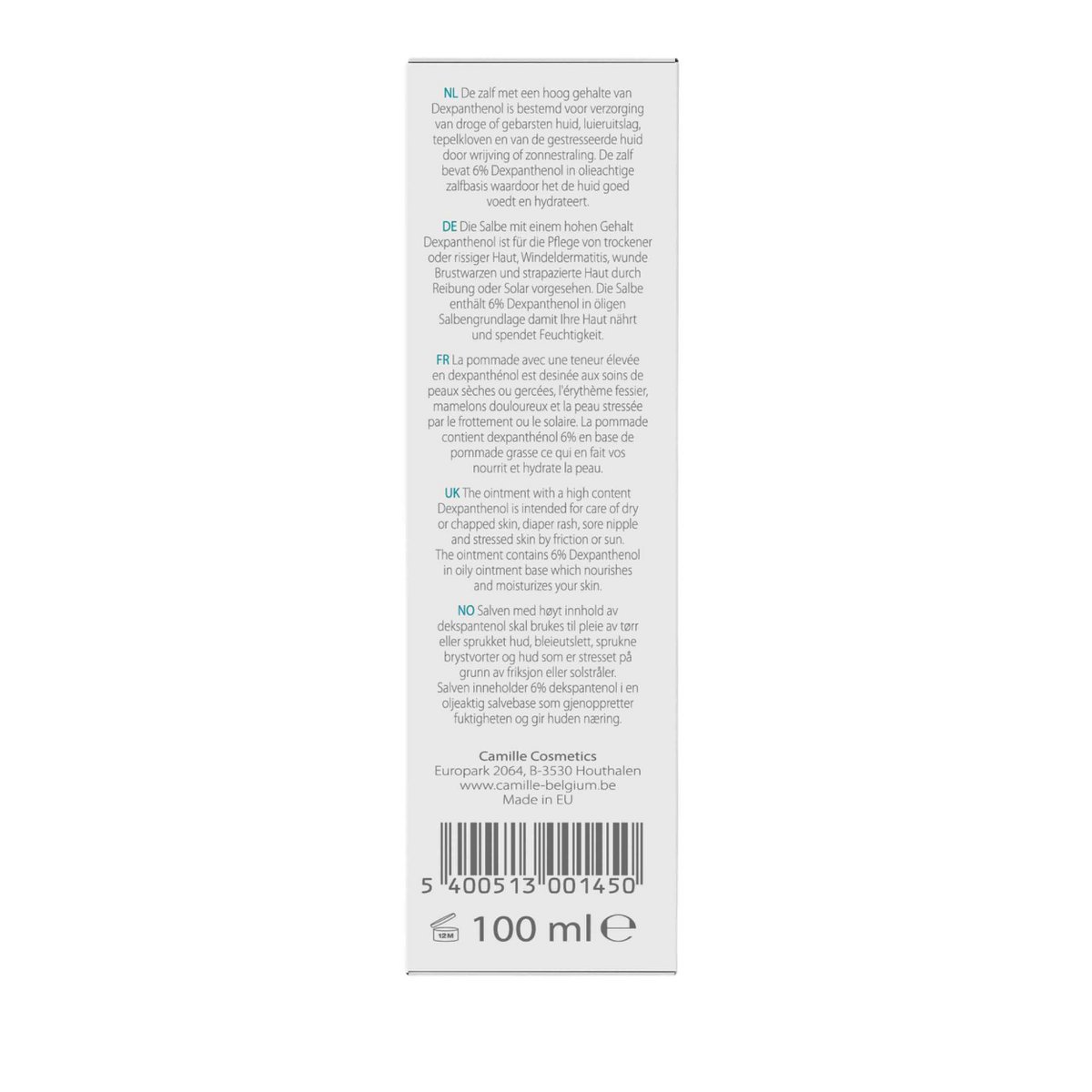 Kosmetyki Camille | Pantenol naprawczy skóry - 6% pantenol - zalf - 100ml