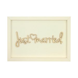 JUST MARRIED- wedding frame card wood lettering magnet