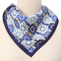 Blue Neck Scarf 100% Silk DalAhorra