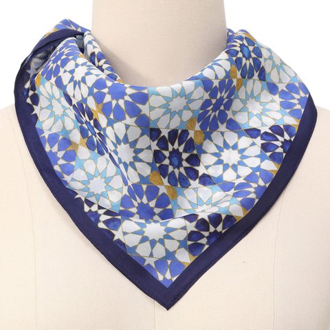 Blue Neck Scarf 100% Silk DalAhorra