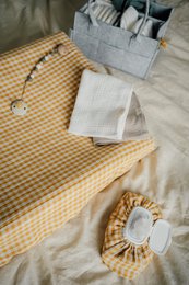 Coperchio di cambio del pannolino Tisu, senape Gingham