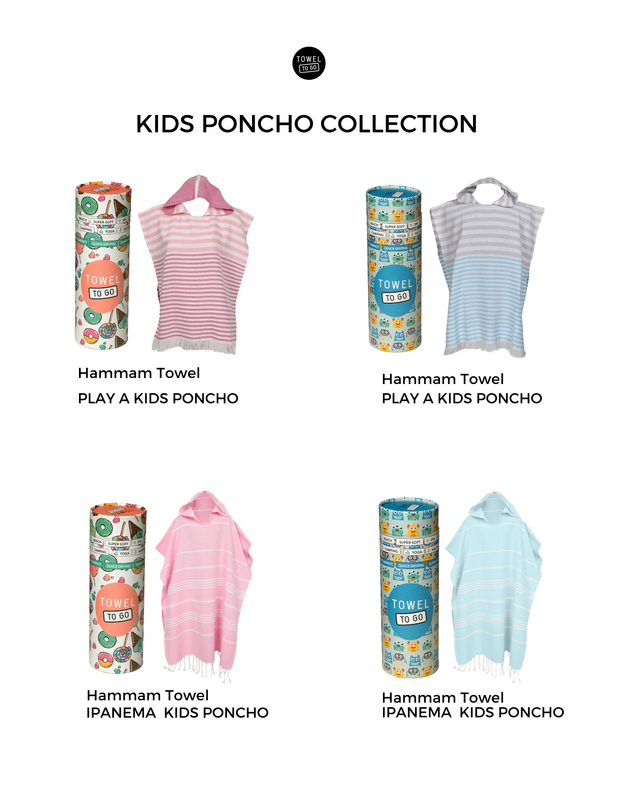 HÅNDklæde TO GO PLAYA KIDS Cotton Beach Poncho 60x48 cm | Hurtigttørrende håndklæde | Pink | med gaveæske