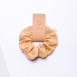 Scrunchie made from organic linen, vegetable dyed