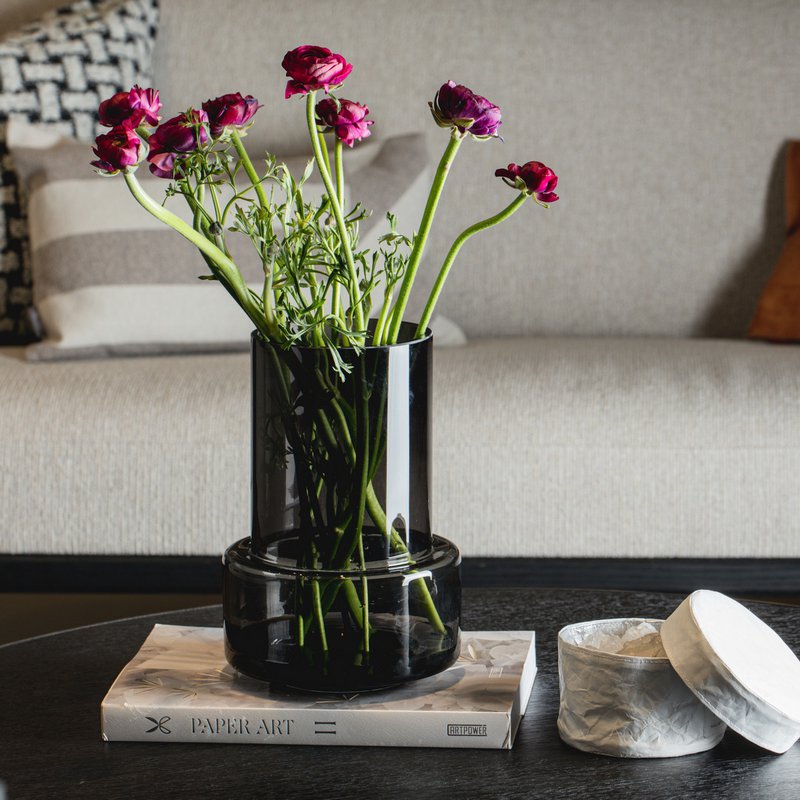 Moderne retro design vase, dyb grå farve, TYLER12GR