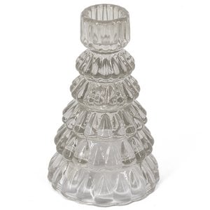 Kerzenhalter aus Glas grau