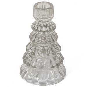 Kerzenhalter aus Glas grau