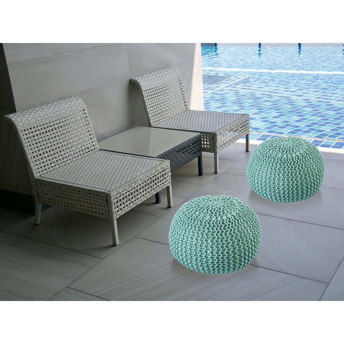 Pouf Outdoor Ø55cm stoel Pouf Terrace Pool Garden