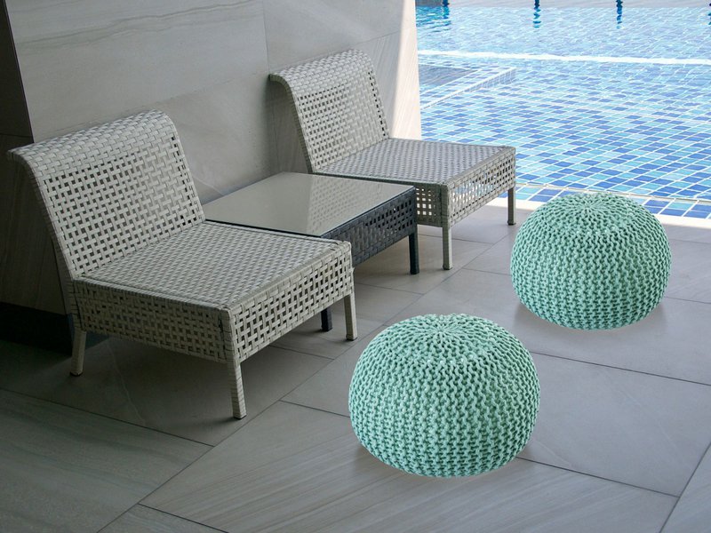 Pouf outdoor ø55cm Sitzpouf Terrasse Pool Garten