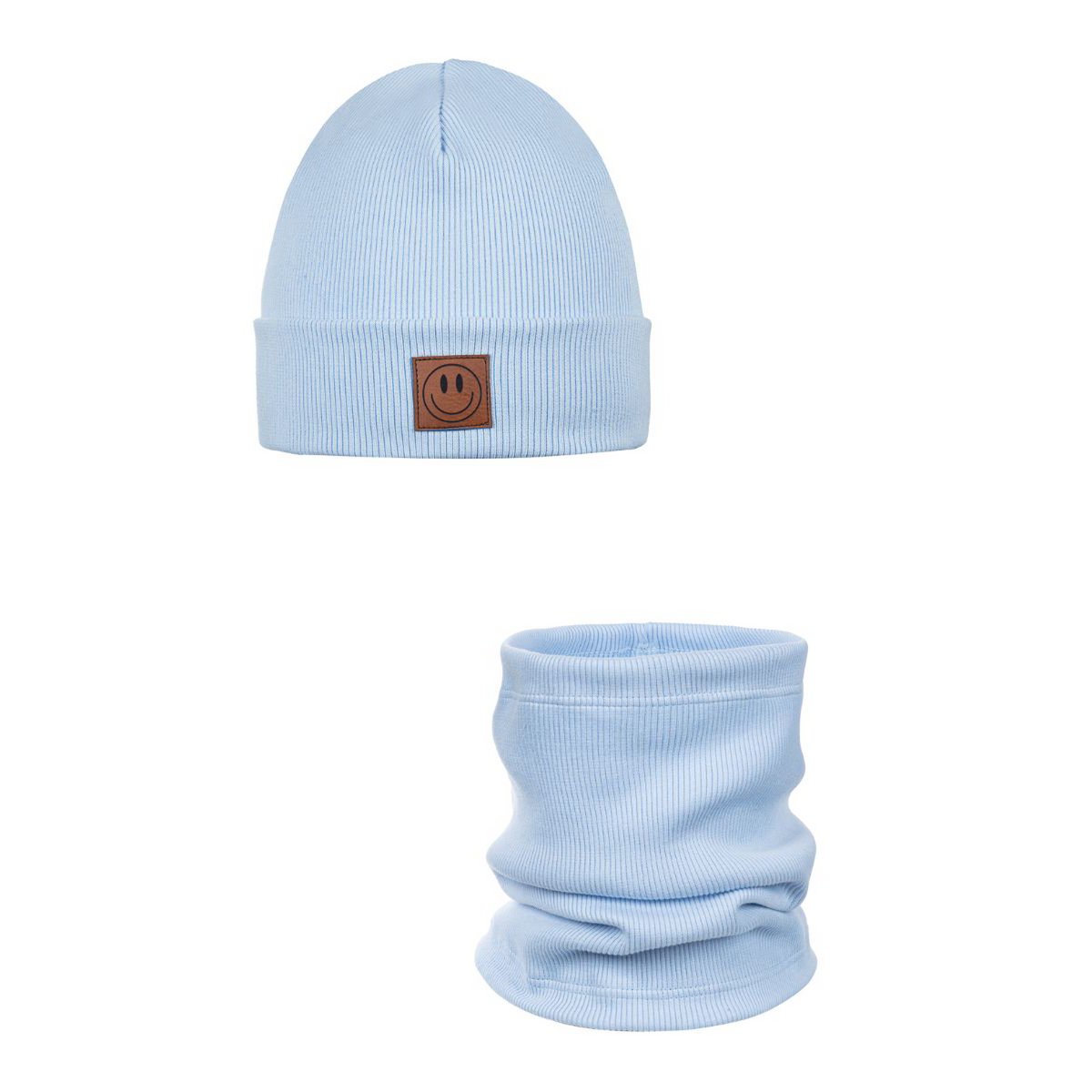 Set aus Mütze und Schal von SMILE – Baumwolle – Hellblau