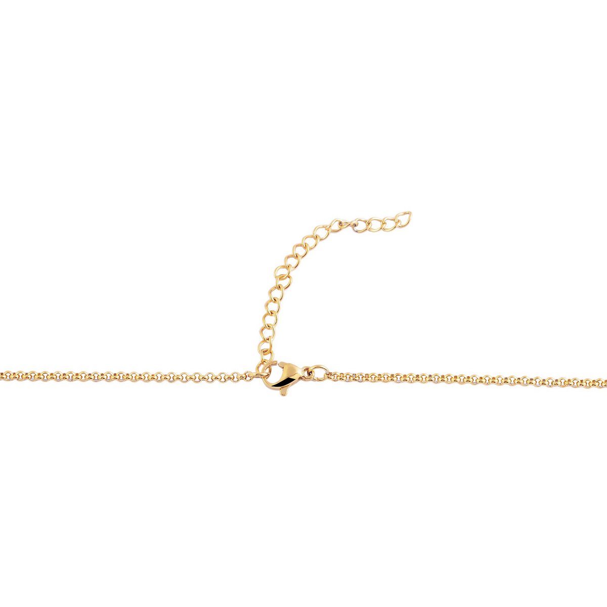 Accent erwtenketting van roestvrij staal, goudkleurig, 40+5 cm