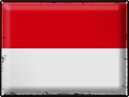 Tin Sign Flag Indonesia 40x30cm Retro Flag Indonesia