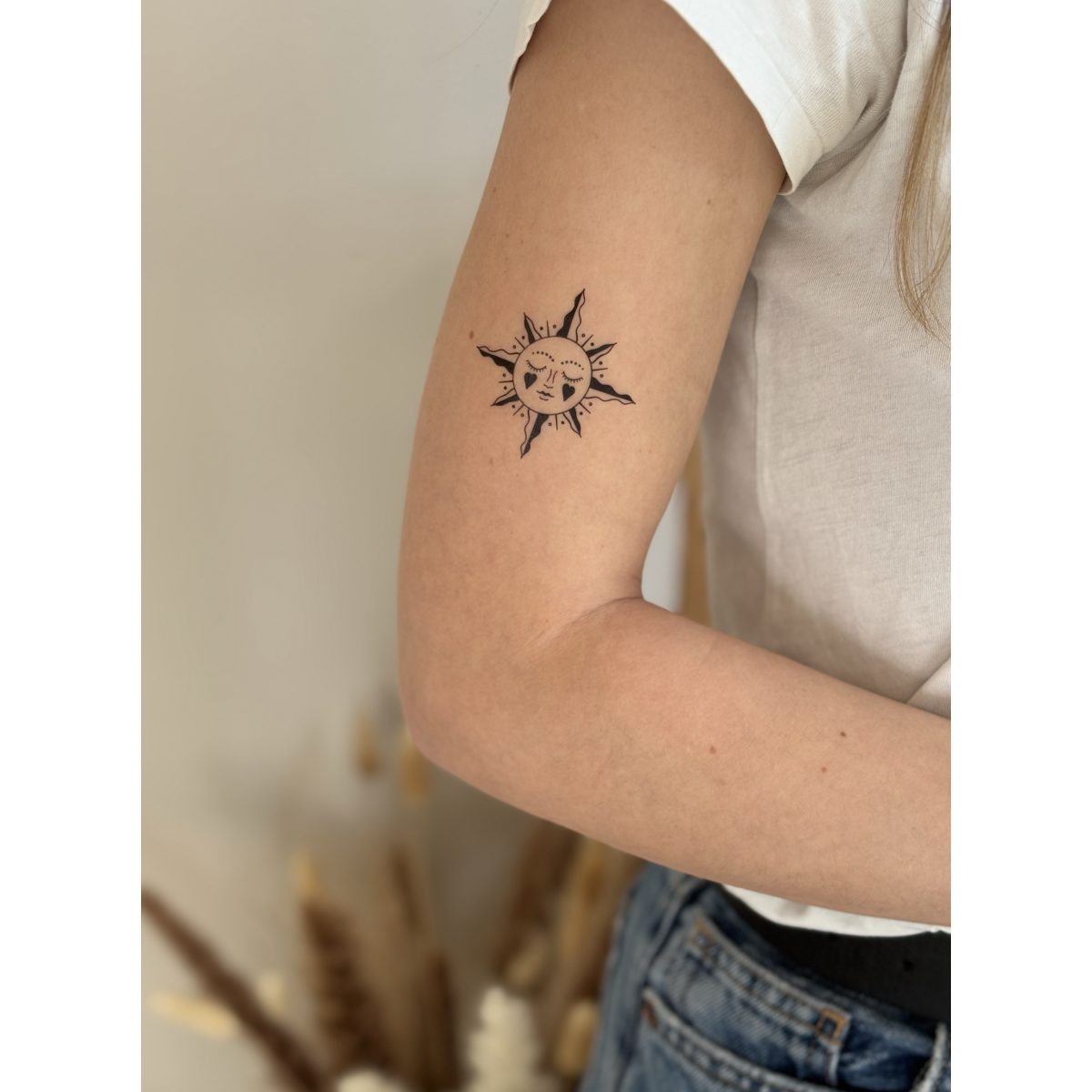 Sioou tijdelijke tattoo - Een zonnig gezicht x5
