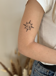 Sioou tijdelijke tattoo - Een zonnig gezicht x5