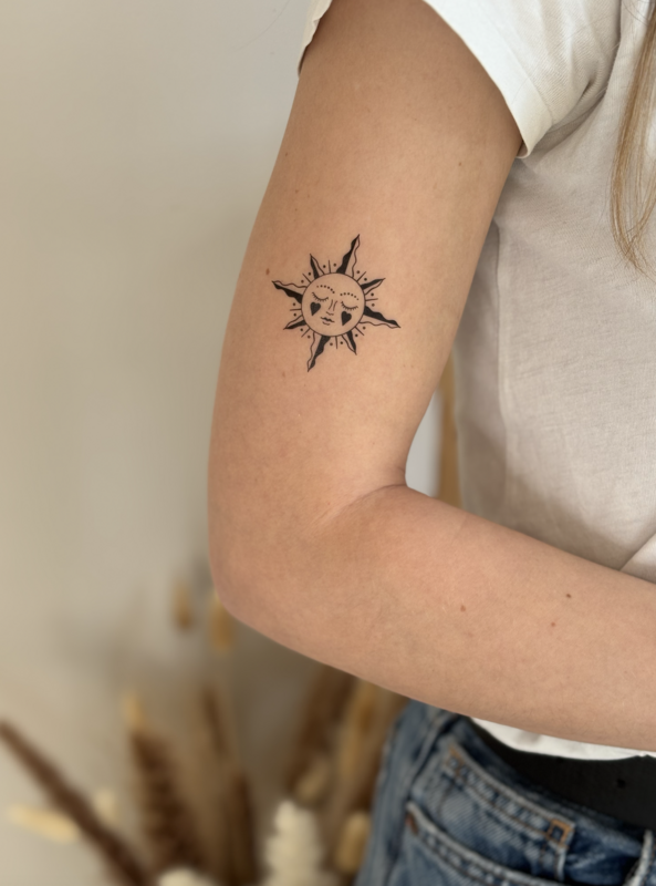 Sioou tijdelijke tattoo - Een zonnig gezicht x5