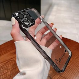 15 16 Pro Max personnalisé nom personnalisé pour iPhone 16 15 14 13 12 11 Pro Max placage Transparent couverture transparente 16 Pro Max