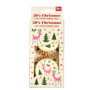 Cupcake-Förmchen (50er-Pack) – 50er-Jahre-Weihnachten