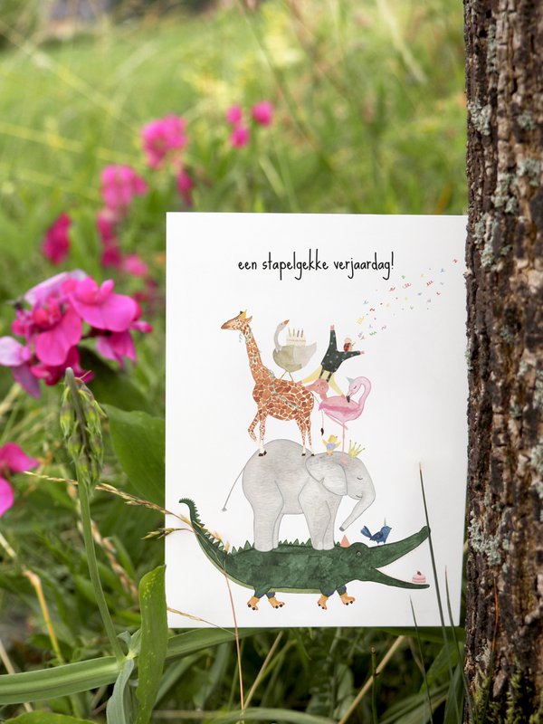 Postkarte - ein verrückter Geburtstag