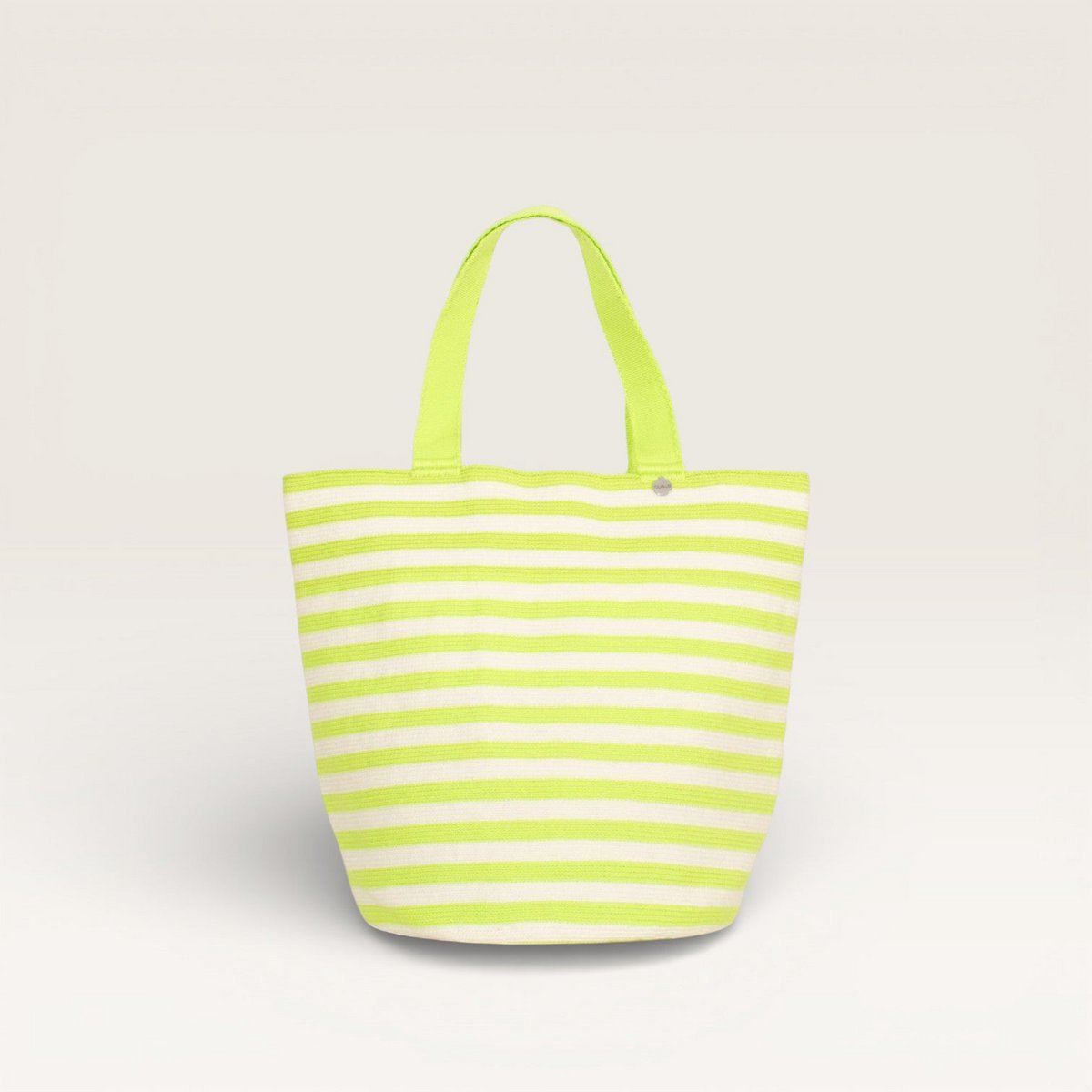 Borsa rotonda a strisce | Neon Green