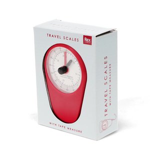 Reisweegschaal met meetlint - Rood