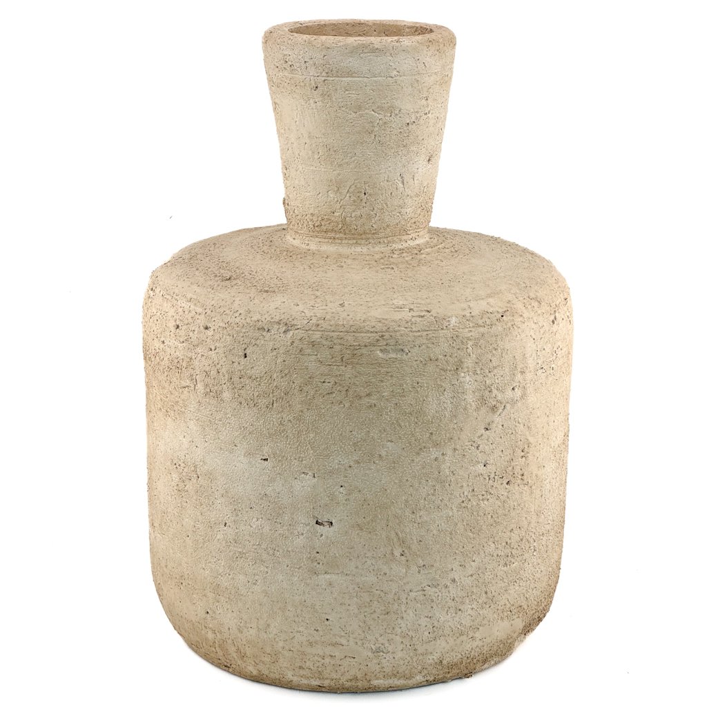 Steingutvase beige