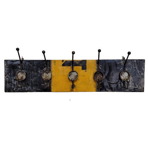 Coat rack 5 hooks made from recycled oil drums upcycling | different colors