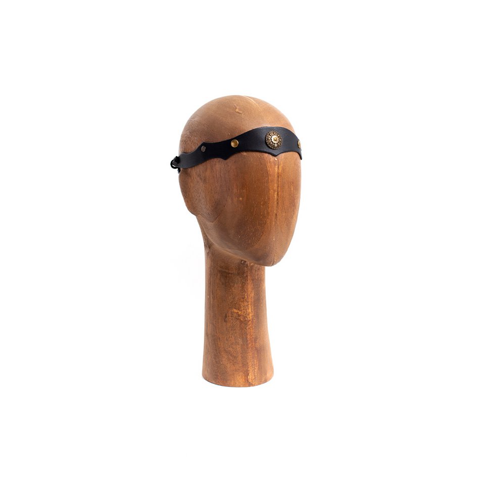 LEATHER HEAD BAND - dark brown, black - ST097