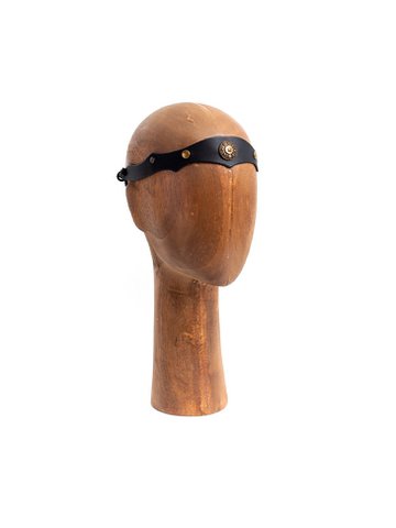 LEATHER HEAD BAND - dark brown, black - ST097