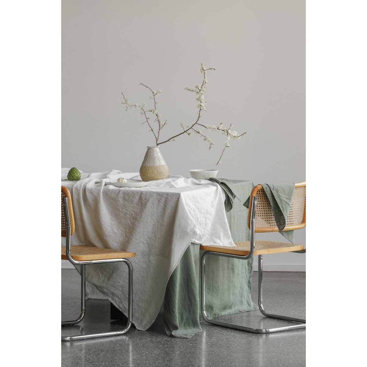Linnen Tafelkleed Gebroken Wit (250x145 cm)