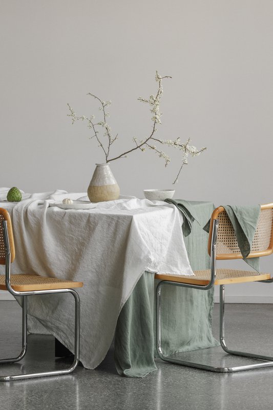 Hør dug off white (250x145 cm)