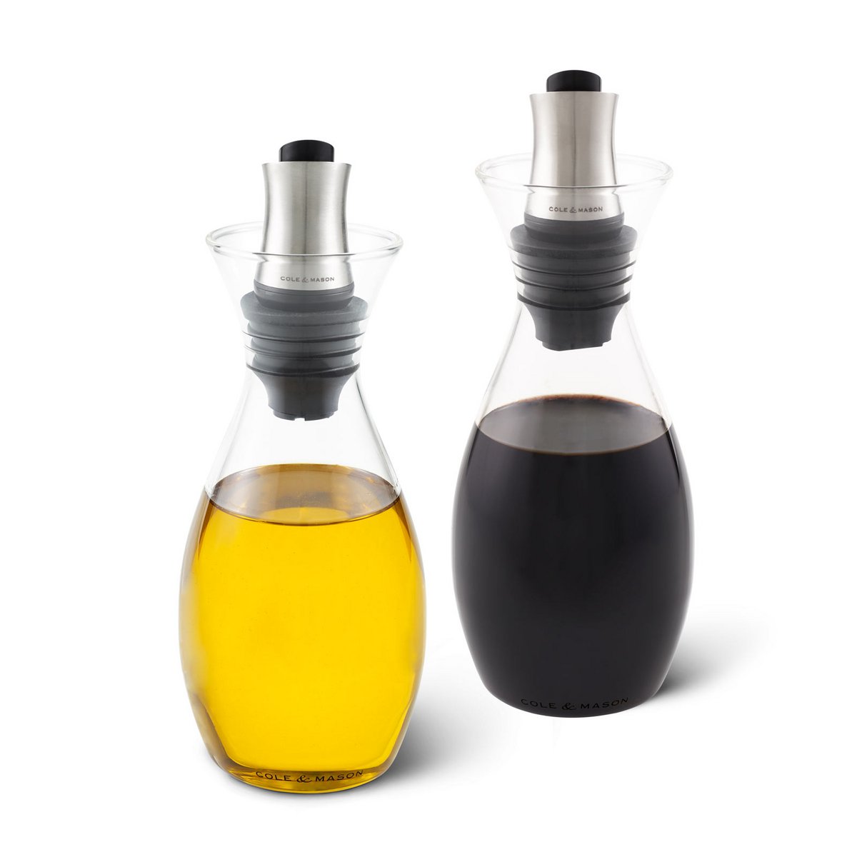 Set Bouteille Huile et Vinaigre avec Bouchon Verseur Ajustable 37cl