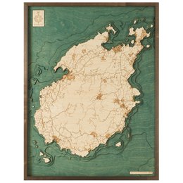 PAROS - Mapa de pared de madera 3D - versión L