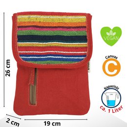 Sunsa Damen Umhängetasche. Crossover Handy Tasche aus Canvas/Leinwand & gestreifte Baumwolle. Kleine Messenger Bag mit mehreren Fächern…