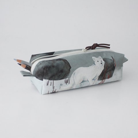 Noah the Arctic Fox | Square Pouch | Cosmetic Bag | Pencil Case