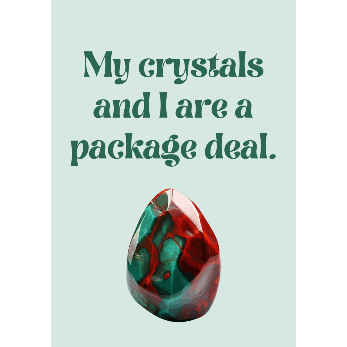 ¡Perfecto para regalos de Navidad! Póster con cita inspirado en cristales A4: Mis cristales y yo somos un paquete