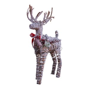 LED Christmas decorations "reindeer" made of weatherproof plastic in nature, with firmly built-in LEDs