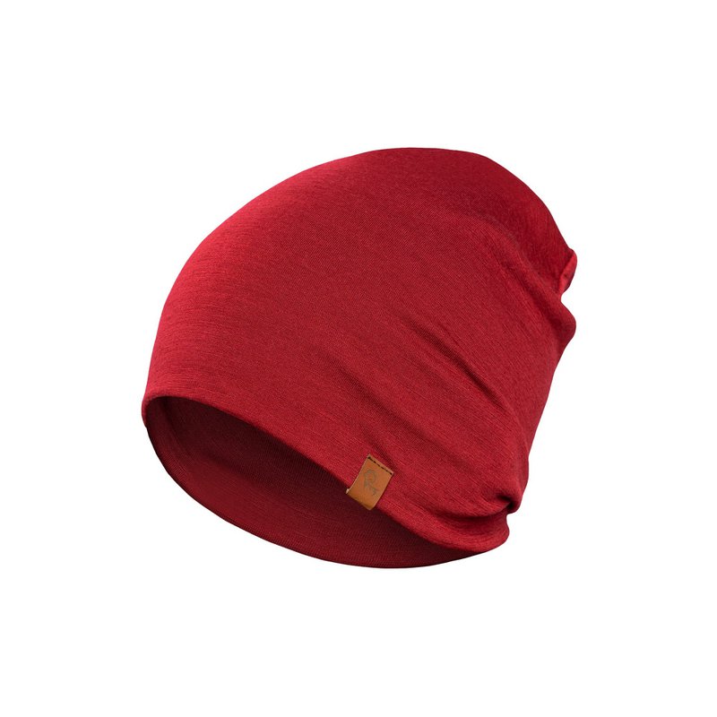 Men's Merino Beanie Hat Royal Cherry