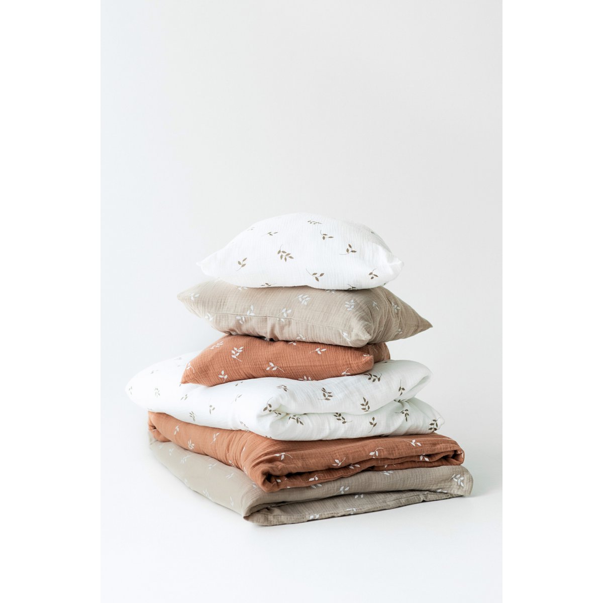 TISU baby duvet cover & pillowcase, Beige Leaves