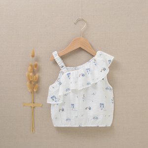 Asymmetrische meisjesblouse met print F109-21212061