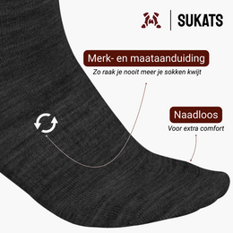 Skarpety z wełny Merino Sukats® 4 lub 8 par | Skarpety wełniane | Bez szwu | Wiele kolorów i rozmiarów
