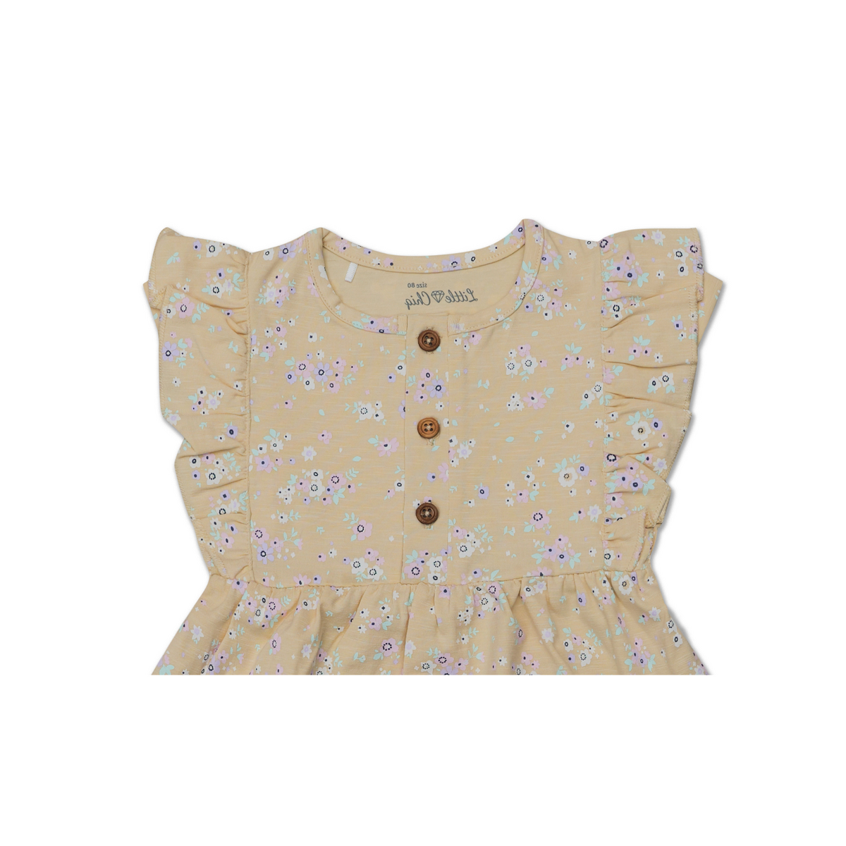Robe Bébé Luxe Sable avec Manches Papillon