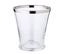 Enfriador de botellas EDZARD Reuben, cristal soplado a mano con borde de platino, altura 22 cm, diámetro 20 cm