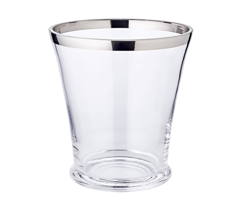 Enfriador de botellas EDZARD Reuben, cristal soplado a mano con borde de platino, altura 22 cm, diámetro 20 cm