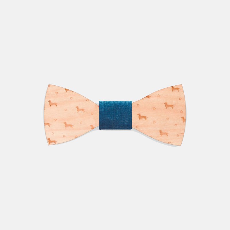 Wooden bow tie puppy