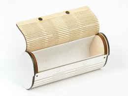 Étui à lunettes Krea-Wood fait main en bois de bouleau avec aimants. Couleur blanc vintage.