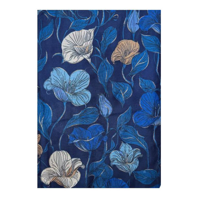 Damen-Baumwollschal mit Blumenmuster ITFUIAHF-25-02
