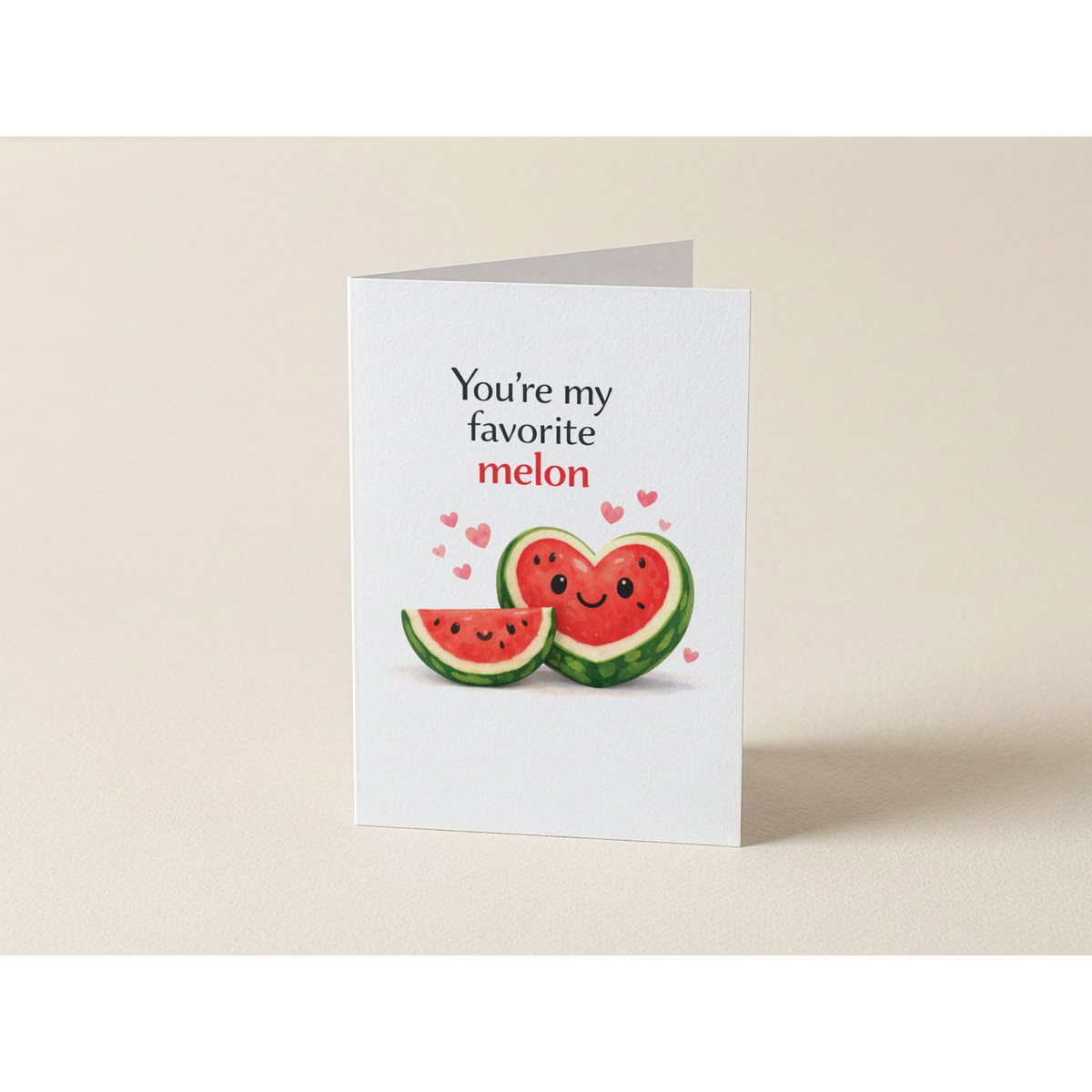 Wenskaart - You’re my favorite melon - Hartje meloen