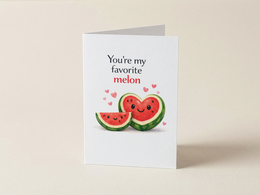 Wenskaart - You’re my favorite melon - Hartje meloen