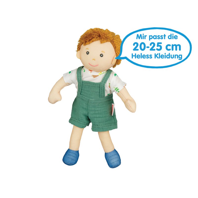 Fabric Doll '' Fred '' con atuendo para poner y despegar, 22 cm